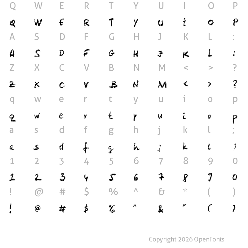 Character Map of LeviCrayola Regular