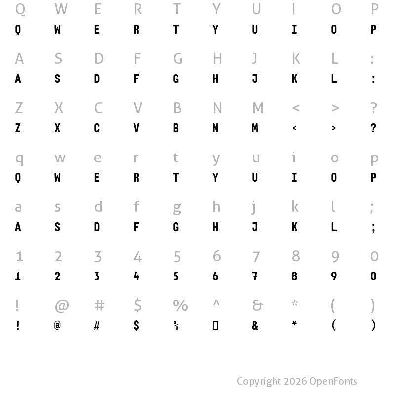 Character Map of Levit_Blended Bold Mono