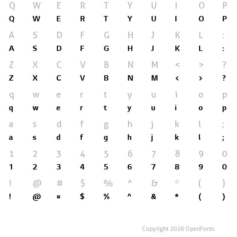 Character Map of LG Smart Bold