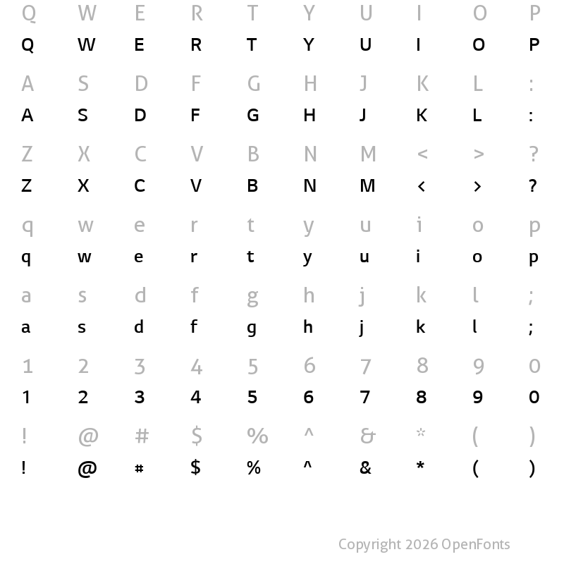Character Map of LG Smart SemiBold