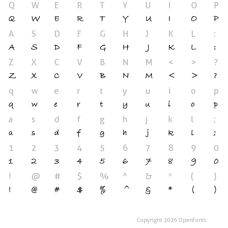 Character Map of LG_Script_CIS Bold