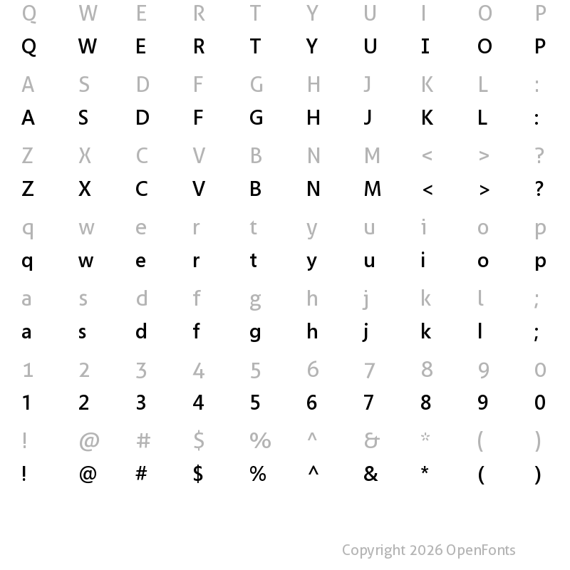 Character Map of LGE_GothicSB_Latin Bold