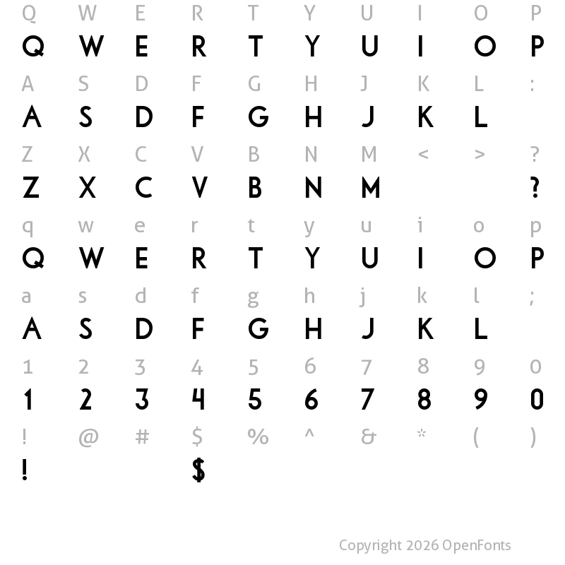 Character Map of Libby Bold