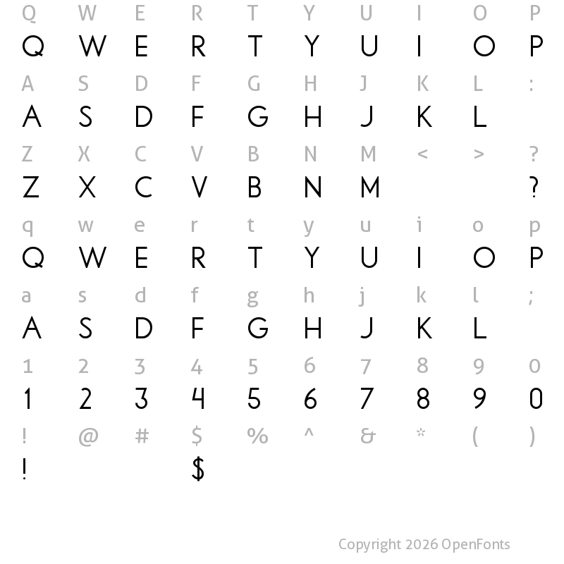 Character Map of Libby Regular