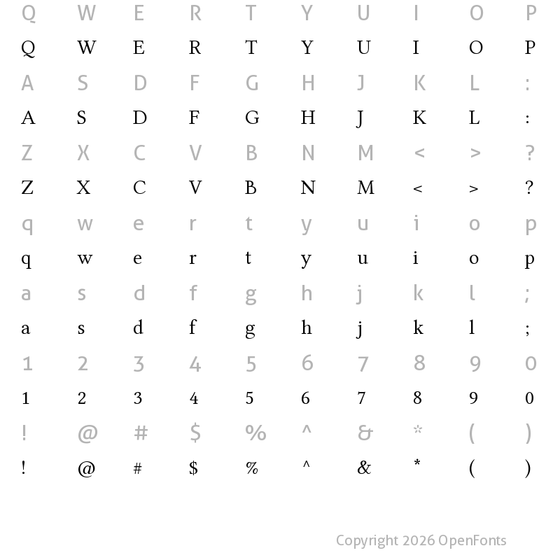 Character Map of Libertinage b