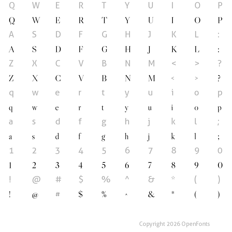 Character Map of Libre Caslon Display Regular