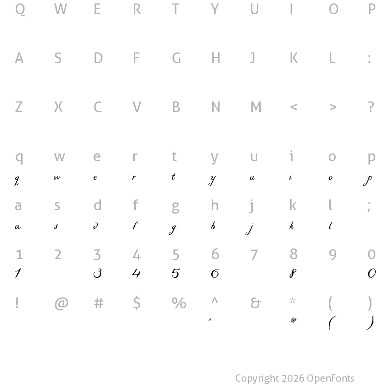 Character Map of Liesel-Regular ?