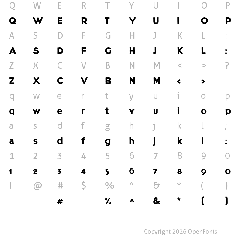 Character Map of Lietz Block Demo Bold