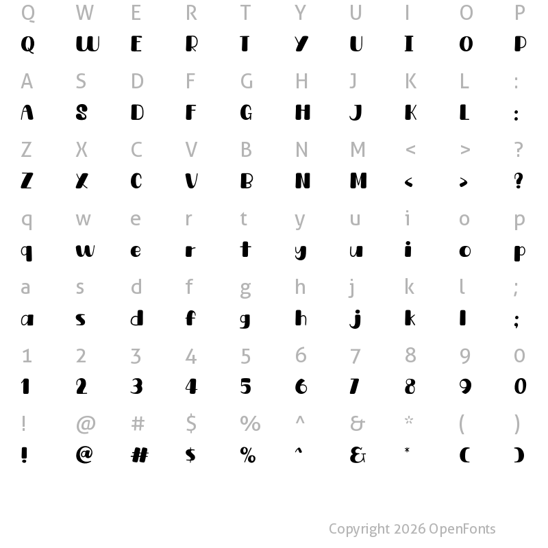 Character Map of Life Kittie Regular