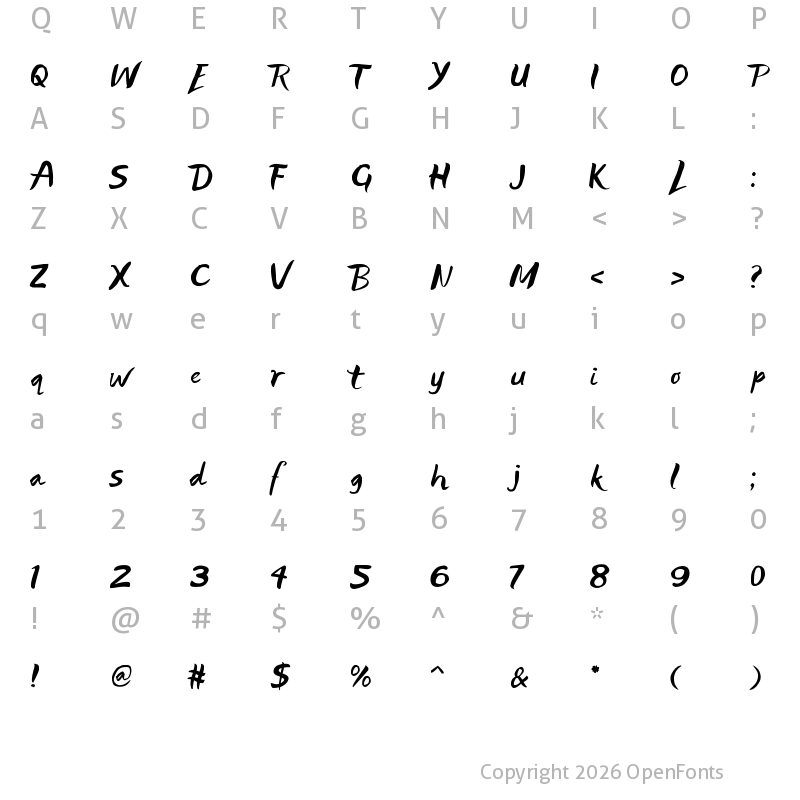 Character Map of Lifelogo Hard Regular