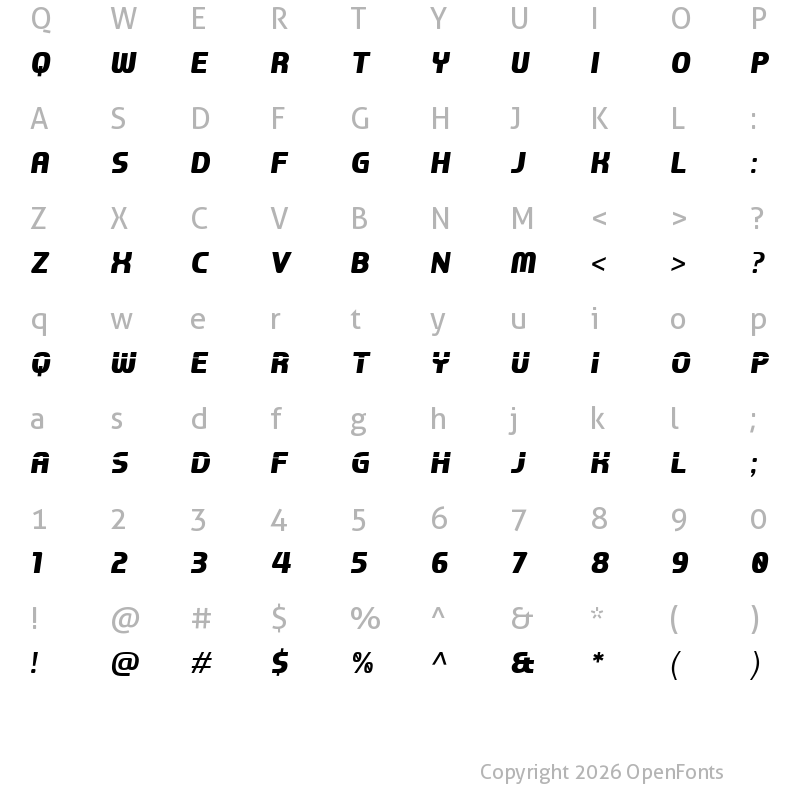 Character Map of Lightyour Regular