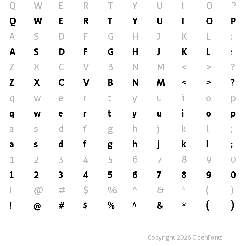 Character Map of Ligurino Bold
