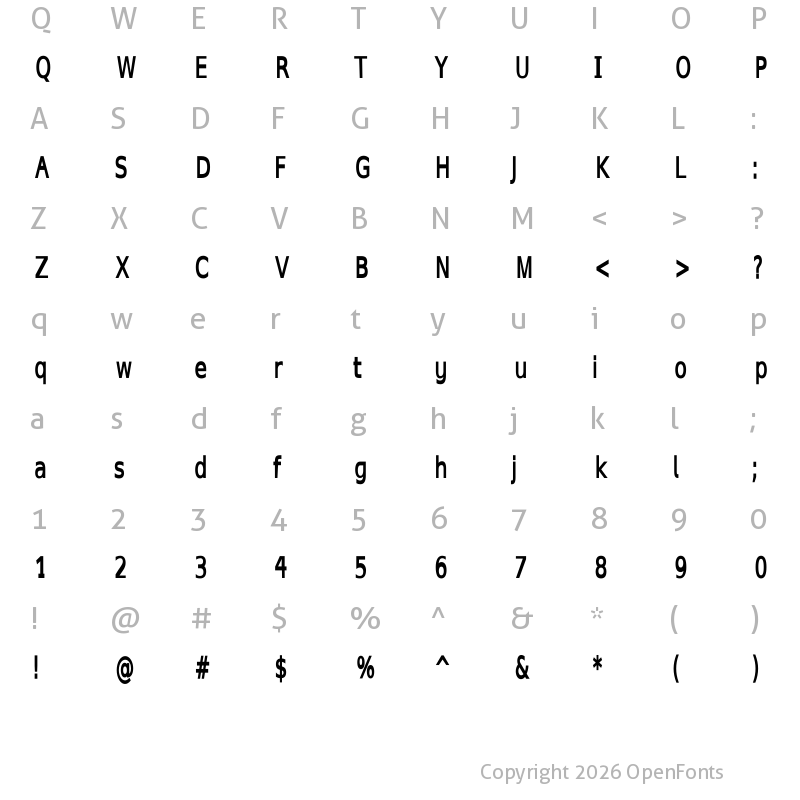 Character Map of Lilongue Sans Display Bold