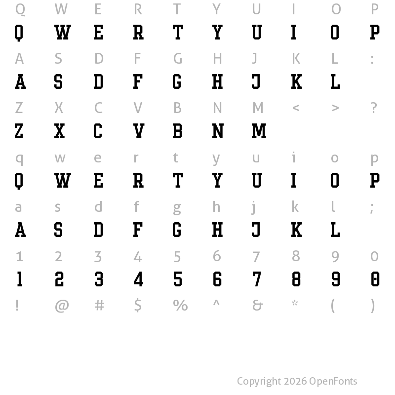 Character Map of Limbus Bold Condensed Demo