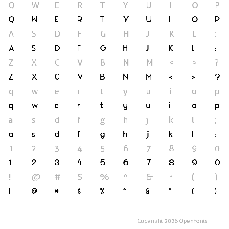 Character Map of Lincoln Display SemiBold