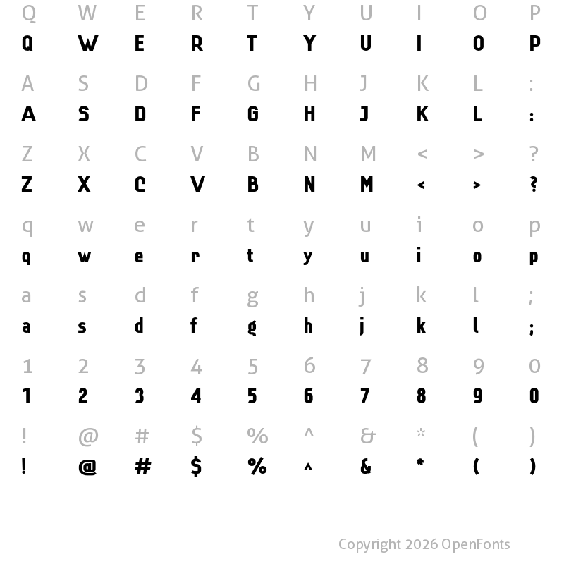 Character Map of Lindau Black