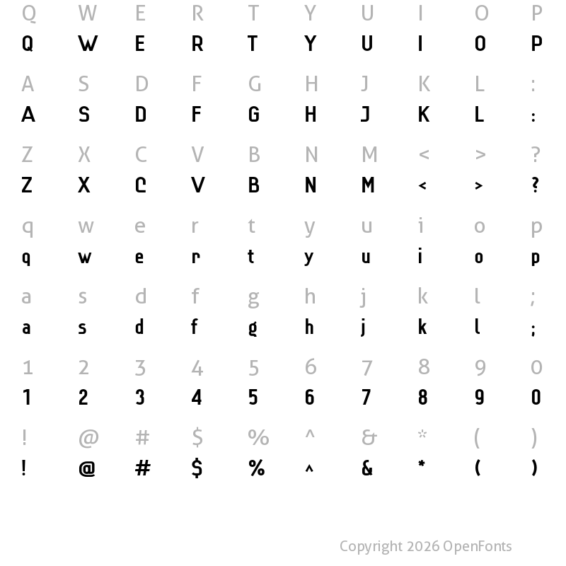 Character Map of Lindau Bold