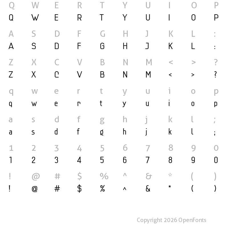 Character Map of Lindau Light