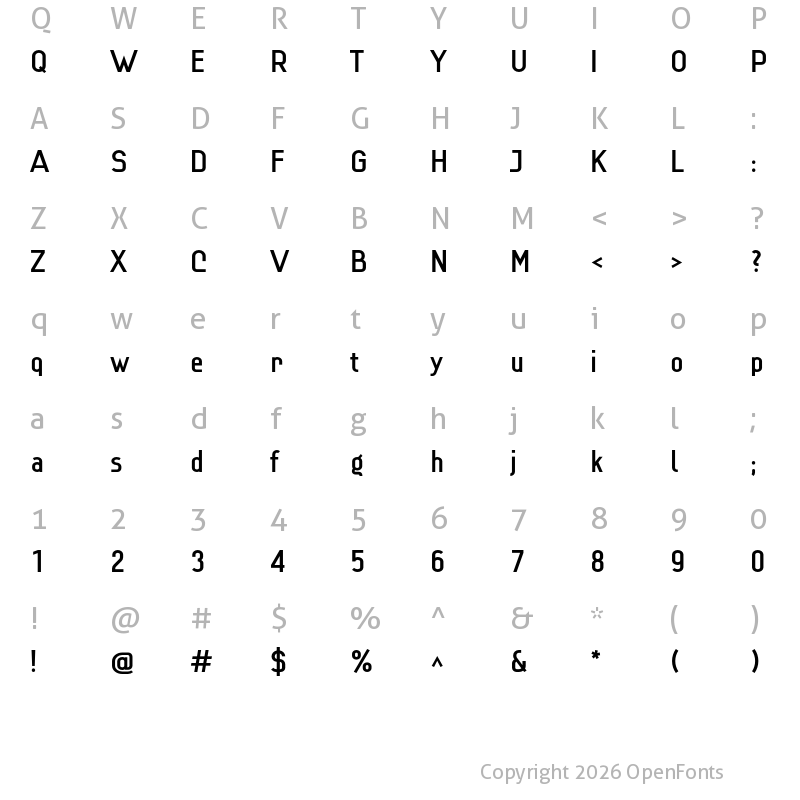 Character Map of Lindau Medium