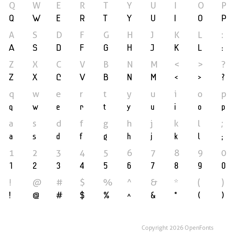 Character Map of Lindau Regular