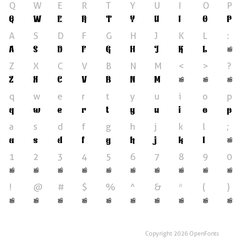 Character Map of Lindraki Regular