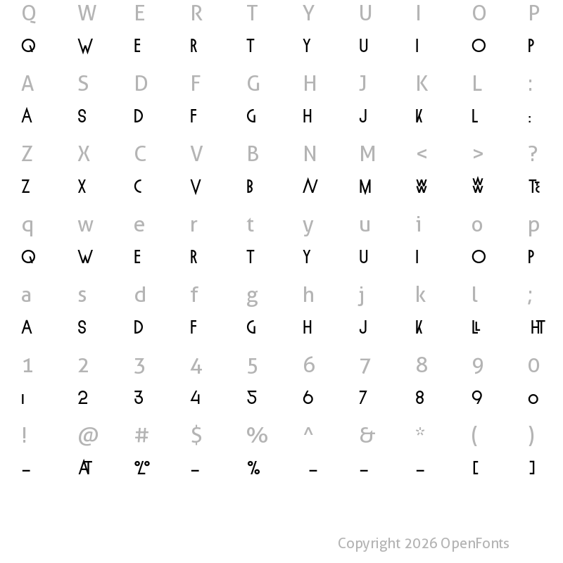 Character Map of Lineal Medium
