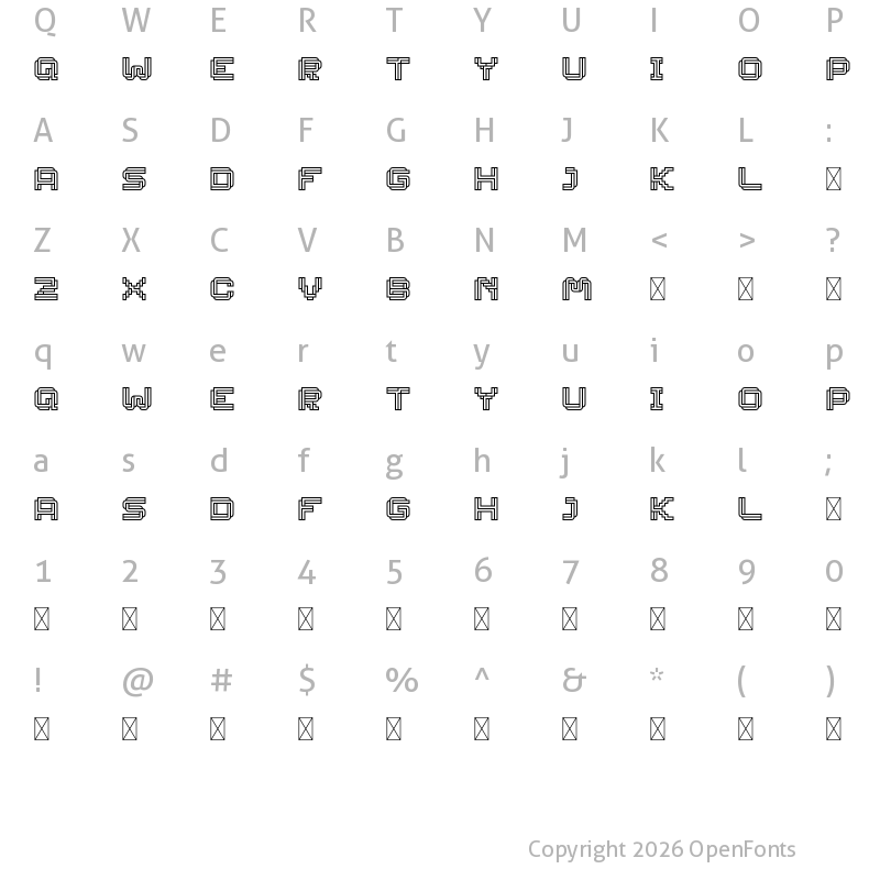 Character Map of Linee-DEMO Regular