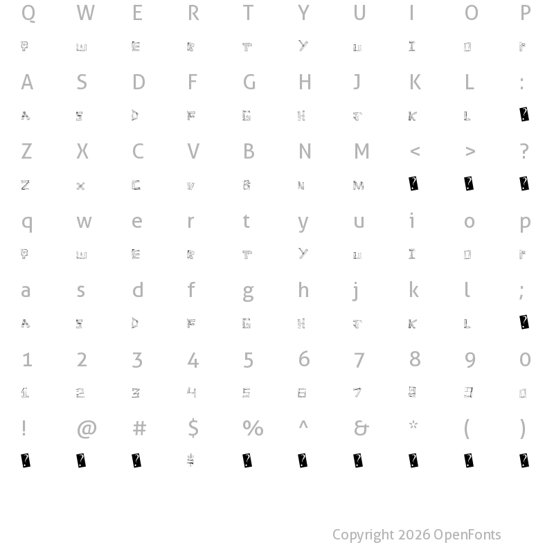 Character Map of LineFever Regular