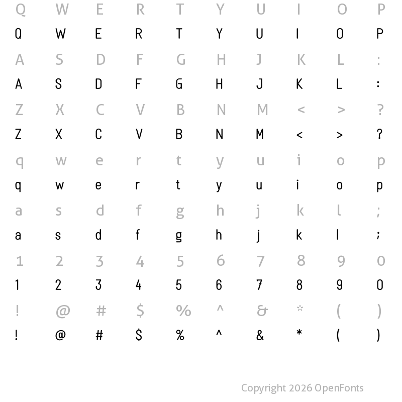 Character Map of Linguineve Regular
