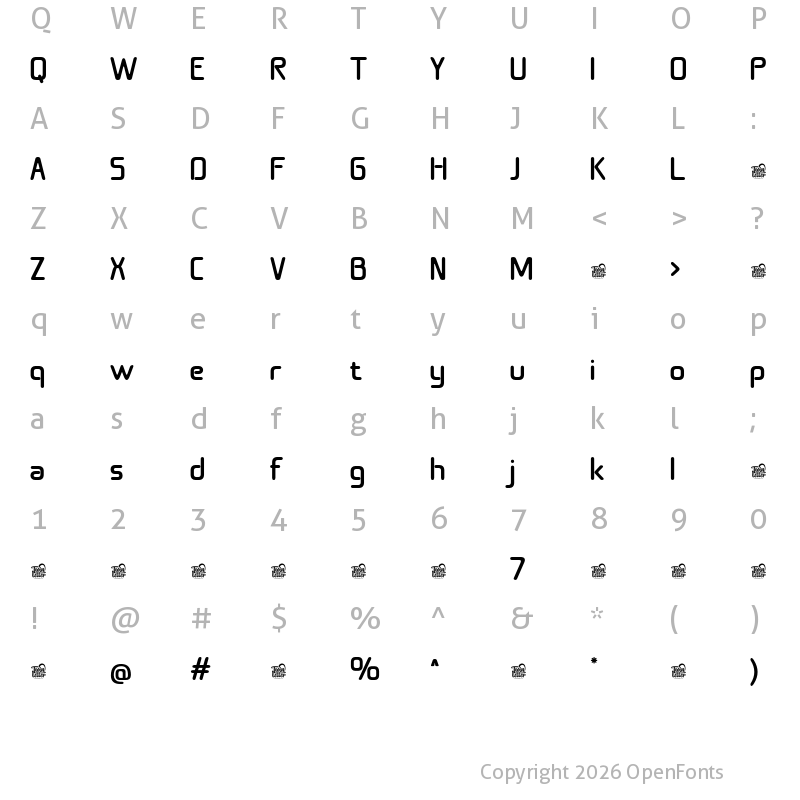 Character Map of Linkero Trial Regular