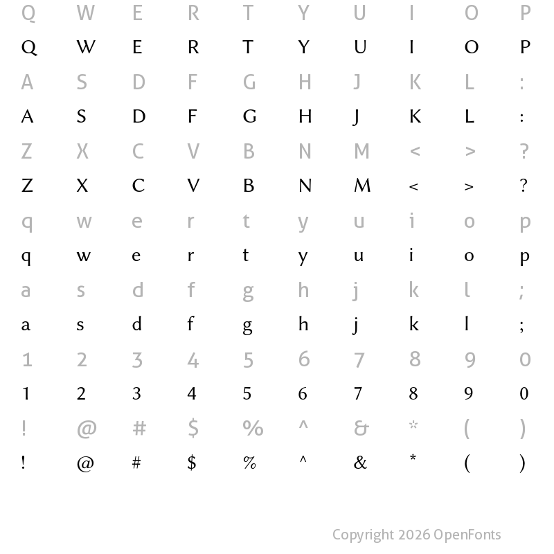 Character Map of Linux Biolinum O Regular