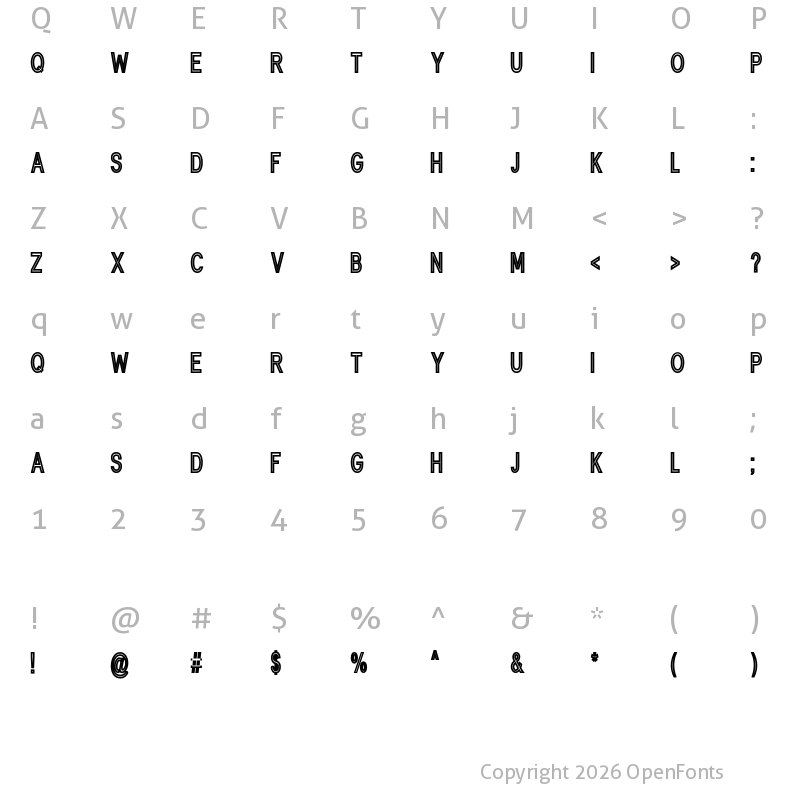 Character Map of Lionthine Regular