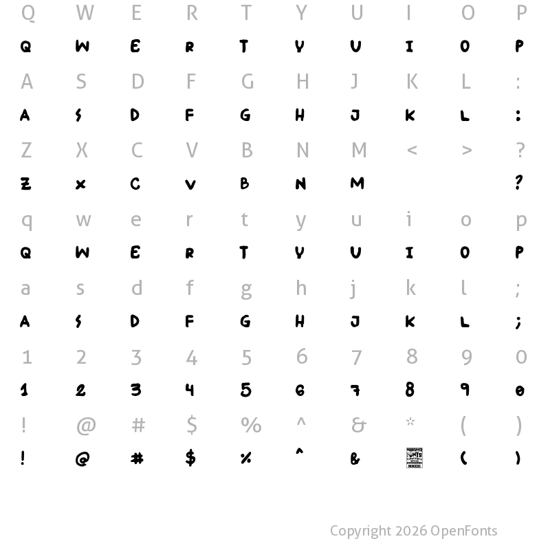 Character Map of Little Caudillo Regular
