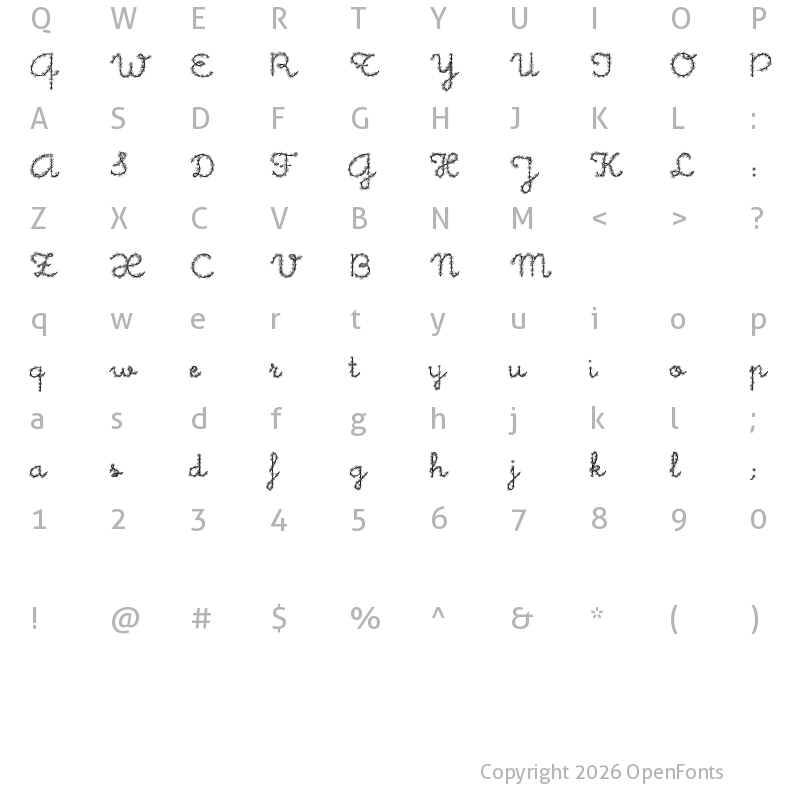 Character Map of Little Daisy Regular