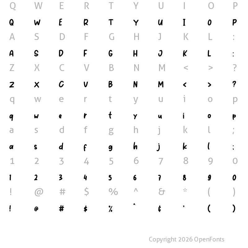 Character Map of Little Deer Regular