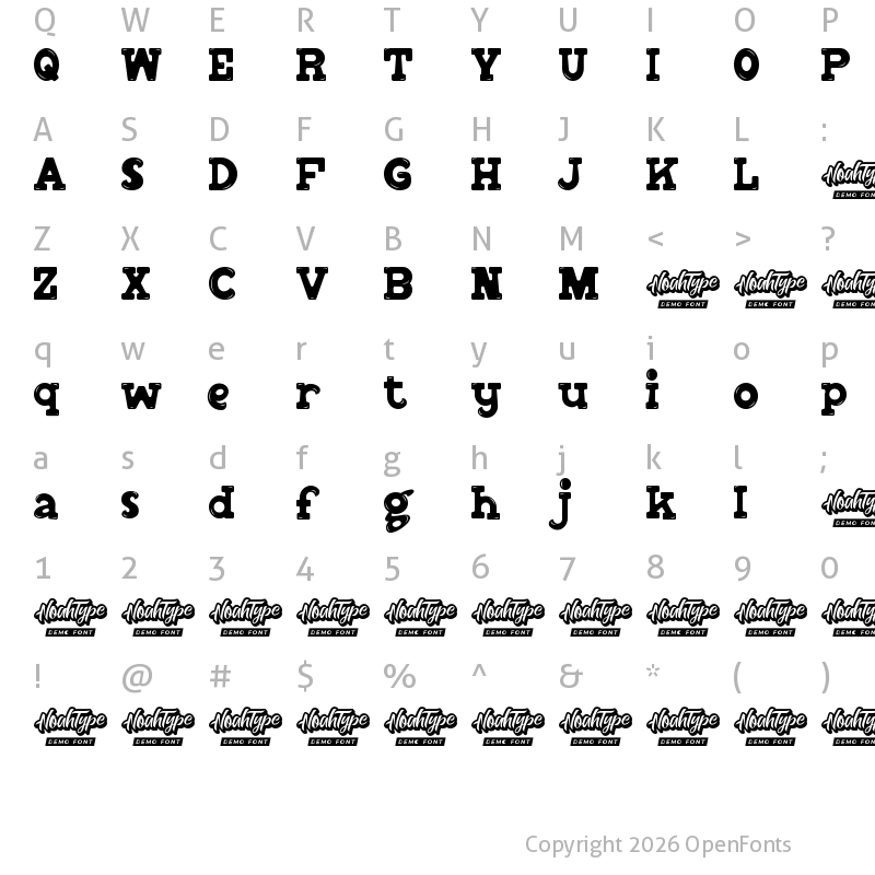 Character Map of Little Groovy Demo Regular