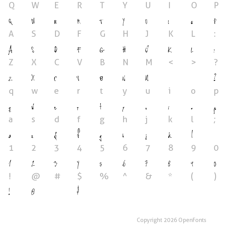 Character Map of Little Insect Regular