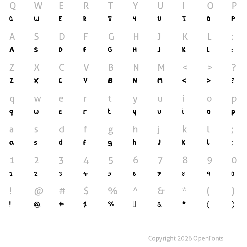 Character Map of LittleEnvy Medium