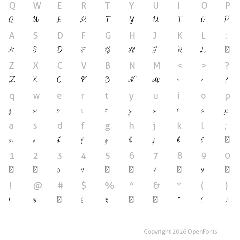 Character Map of Lively Regular