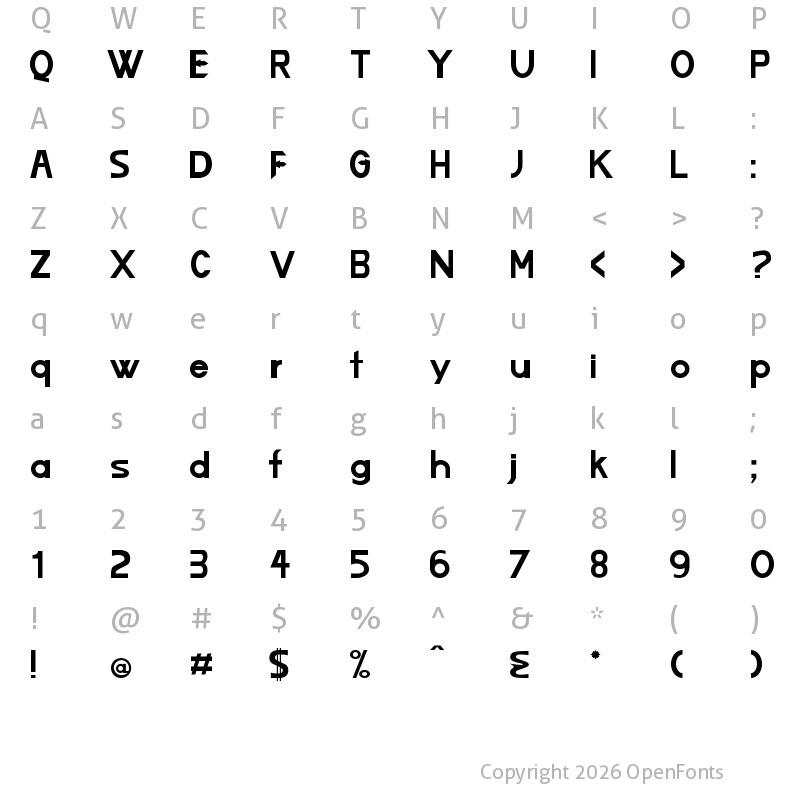 Character Map of Lizard Regular