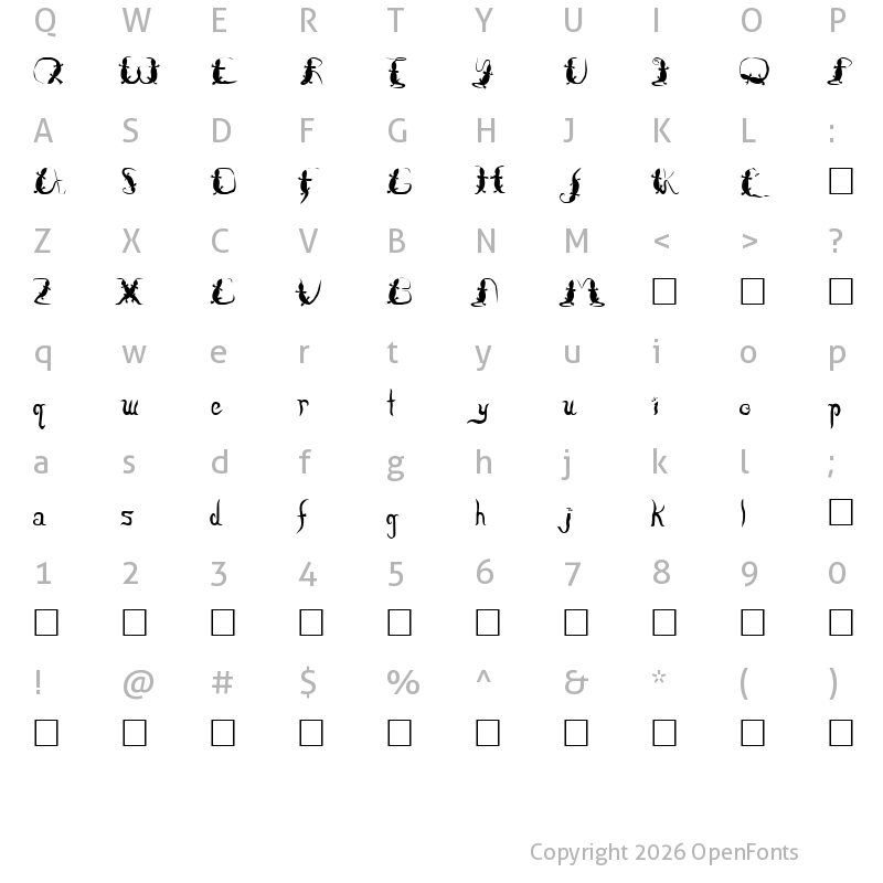 Character Map of Lizzard Normal