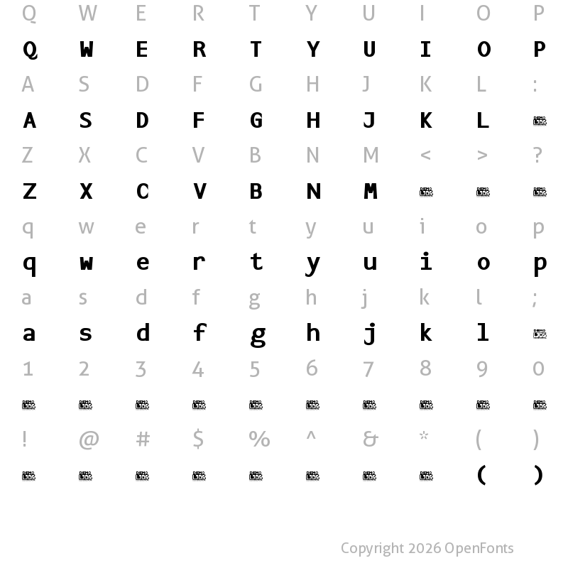 Character Map of LJDS Sans Bold