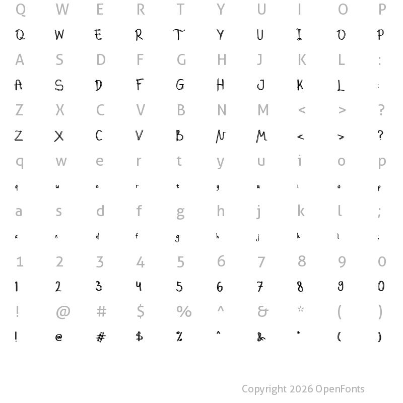 Character Map of Loadtz Regular
