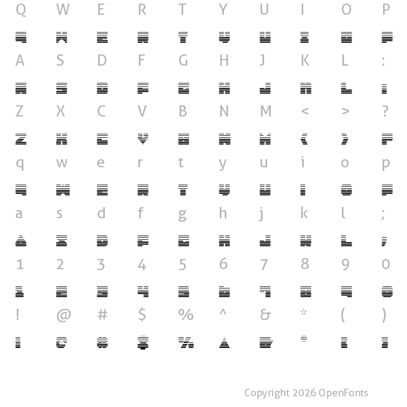 Character Map of Lobo Tommy Gradient Regular