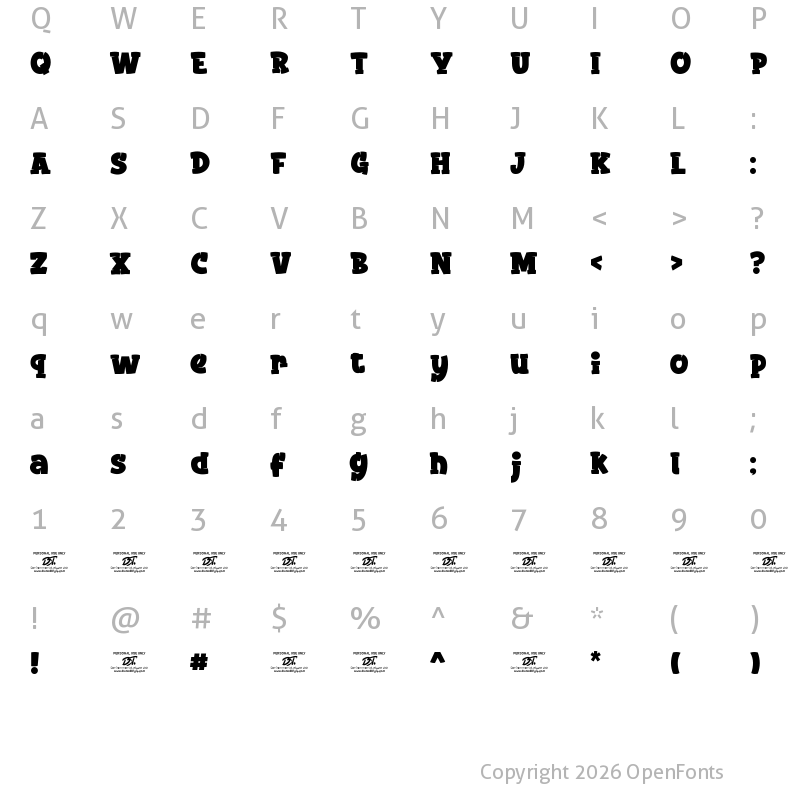 Character Map of LOCKDOWN Regular