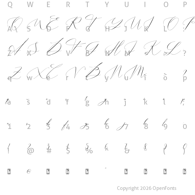 Character Map of Lofista Regular