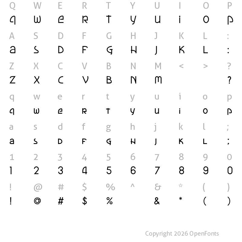 Character Map of Lokro Bold