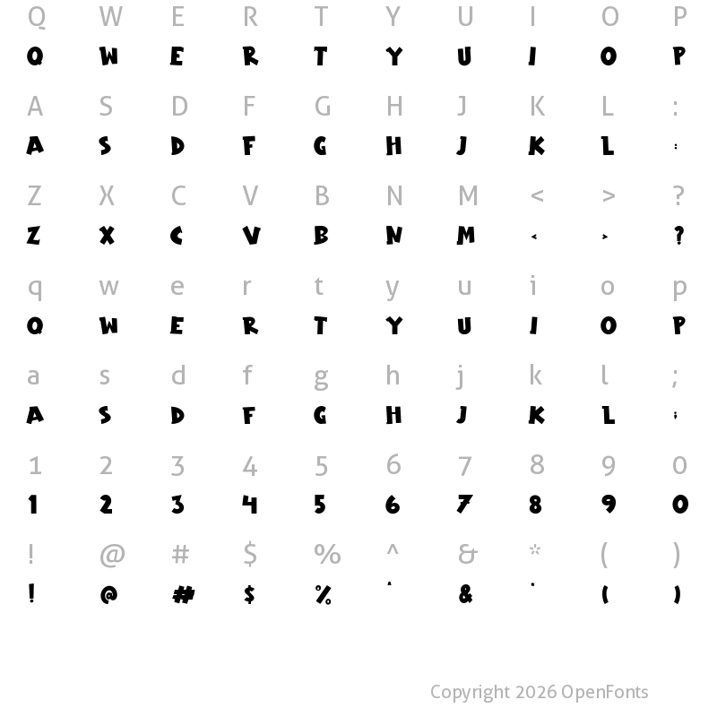 Character Map of Loli Pop Regular