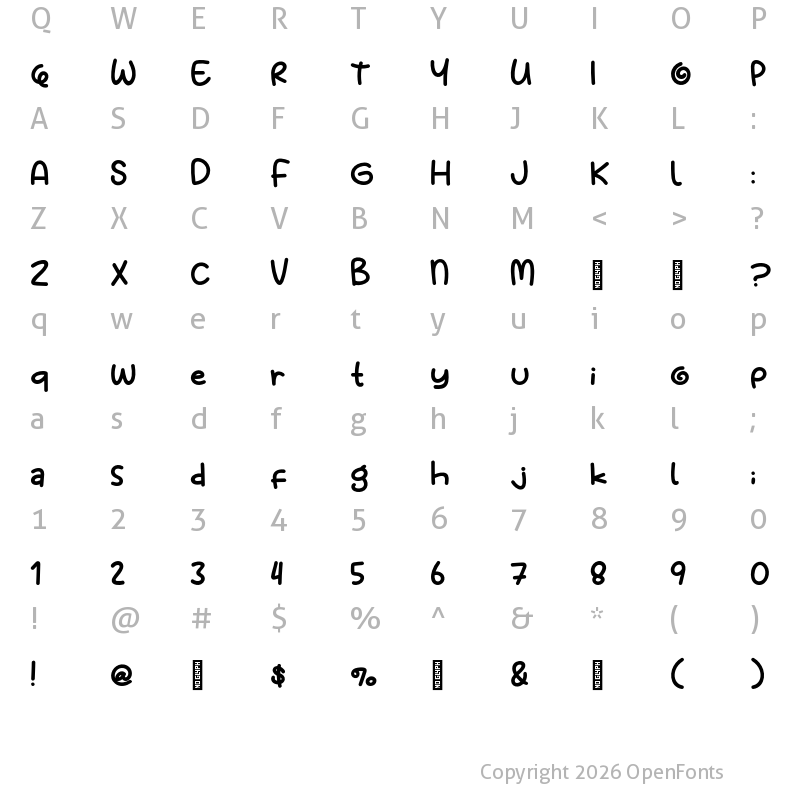 Character Map of Lolicandy Regular