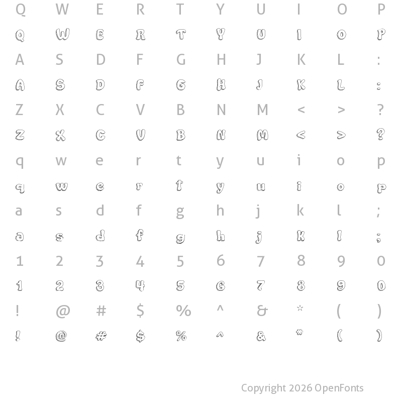 Character Map of Lolipop Lol Regular